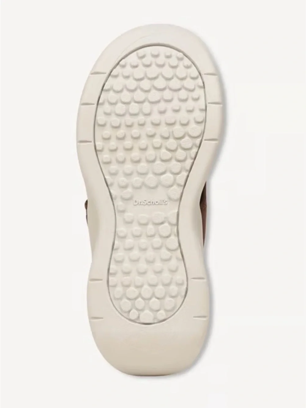Brand New Mens…..Dr. Scholl's Brown Leather Slide Sandals with Cream Sole